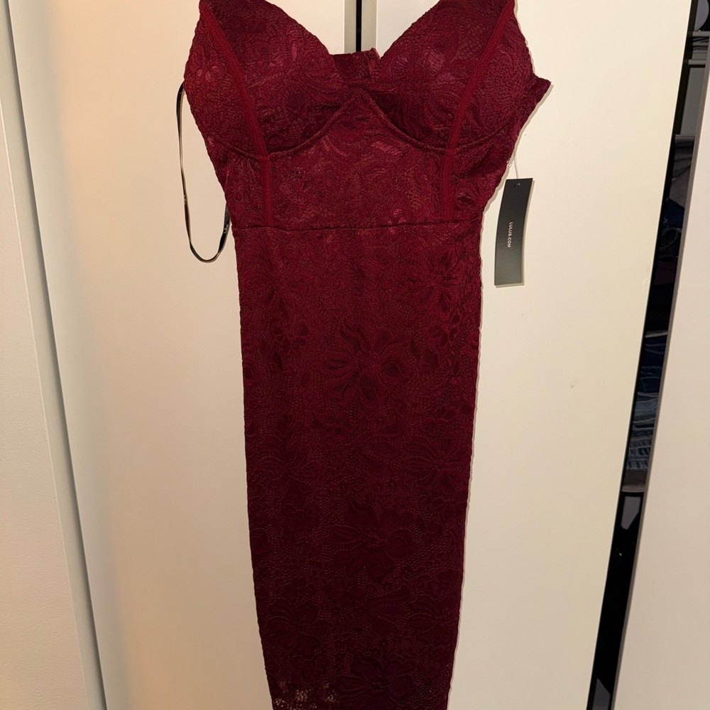 Lulu's Deep Red Lace Dress